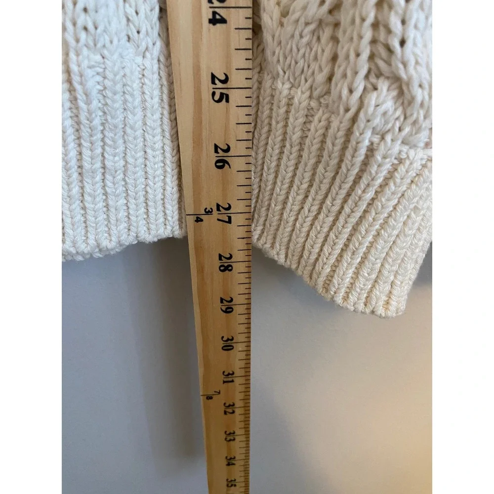 Pilcro Anthropologie Cream Cable Knit Turtleneck Sweater XL Chunky